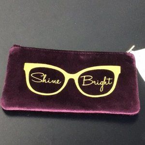 Shine Bright glasses Velvet zip bag from The Loft